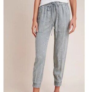 Anthropologie Cloth & Stone Grey-Green Paint Splatter Jogger Size XS